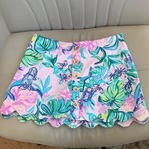 Lilly Pulitzer Kaylie Button Front Mini Skort in Mermaid in the Shade